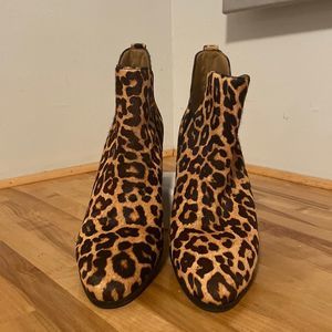 Franco Sarto Animal Print Reeve Style Heeled Ankle Booties Size 11